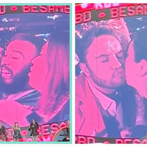 Los "besos de 3" en la kiss cam del concierto de RBD en el Azteca