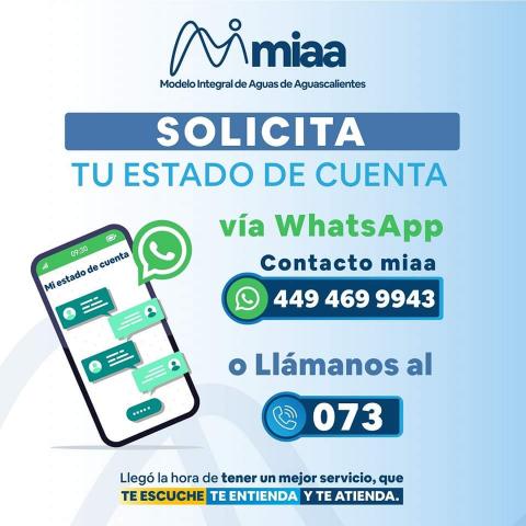 Recibo de MIAA ya se podrá solicitar por WhatsApp