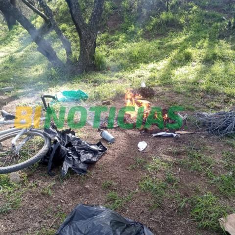 Quema de materiales en el Bosque de Cobos