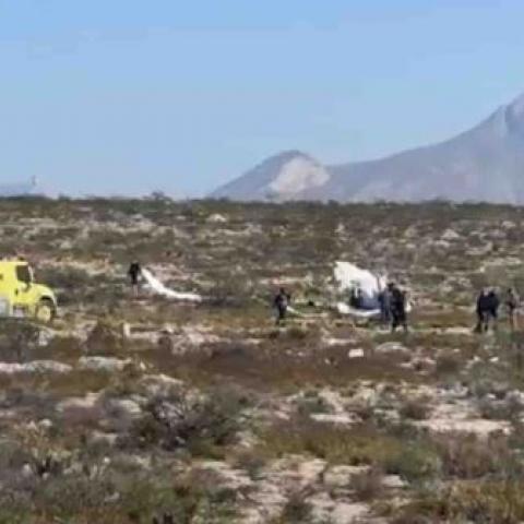 Se desploma avioneta en Ramos Arizpe, Coahuila; saldo preliminar de 4 muertos