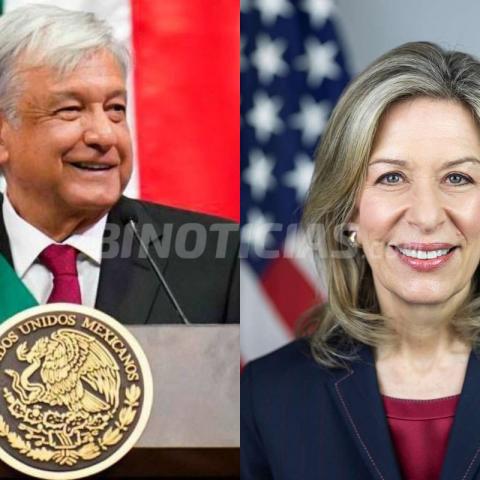 AMLO y Elizabeth Sherwood-Randall