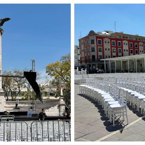 [VIDEO] Así se prepara la Plaza Principal de Aguascalientes para la presentación del Foro de las Estrellas 2024