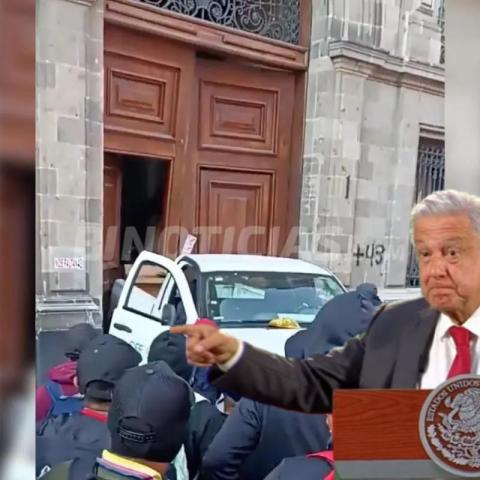 "Me huele a que fue el PRI", conjetura AMLO sobre destrozos en Palacio Nacional