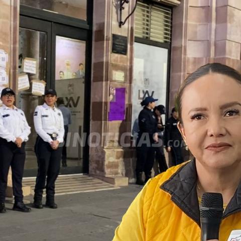 Congreso del estado durante Marcha 8M