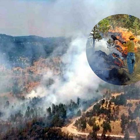 El incendio inició en el Cerro Prieto, en Santa María del Monte, desde el pasado domingo 3 de marzo.