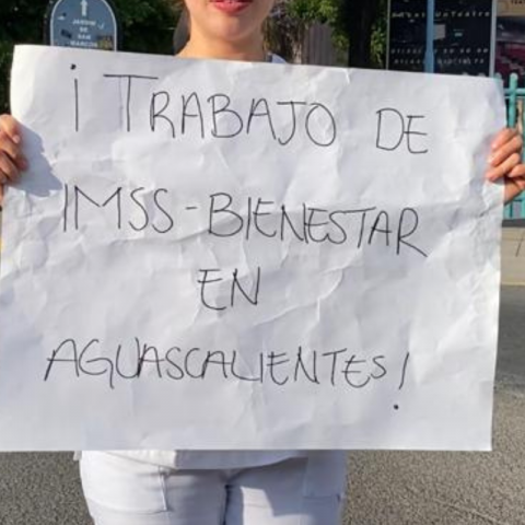 Trabajadora manifestante