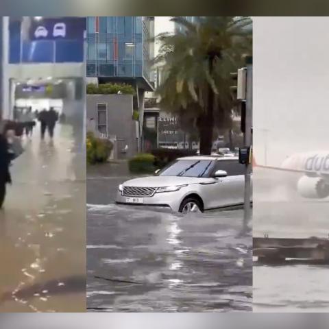 Lluvias y vientos intensos obligan a cancelar vuelos en Emiratos Árabes