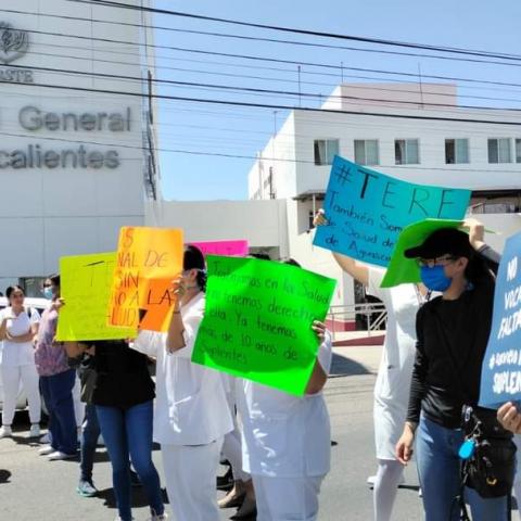 Manifestación ISSSTE Aguascalientes