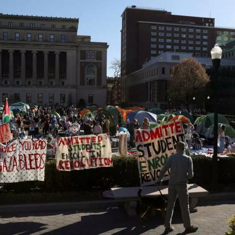 Las manifestaciones iniciaron en una Universidad de Columbia, la semana pasada.