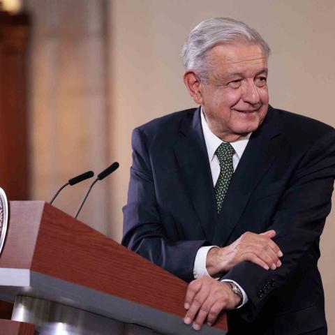 López Obrador en una conferencia matutina