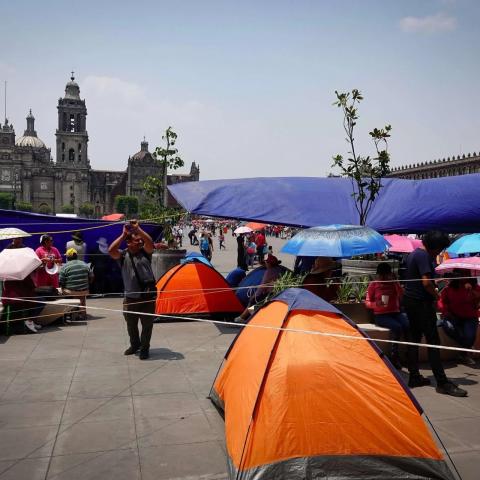 Reubicará CNTE campamentos para facilitar manifestación de ‘Marea Rosa’