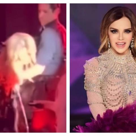  Lucía Méndez sufre fuerte caída durante su show "Vedette"
