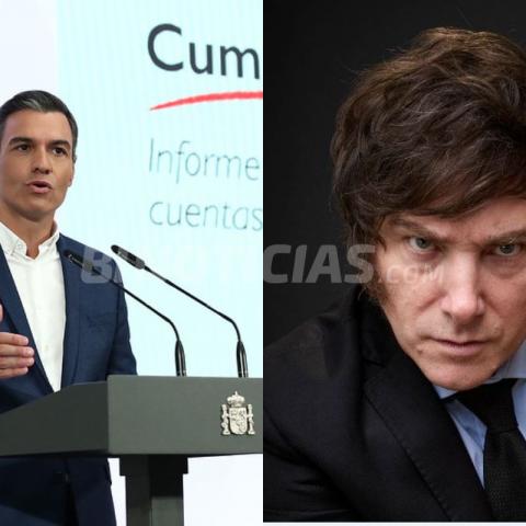 Pedro Sánchez y Javier Milei