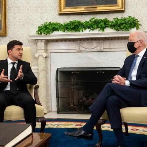 Joe Biden y Volodímir Zelensky 