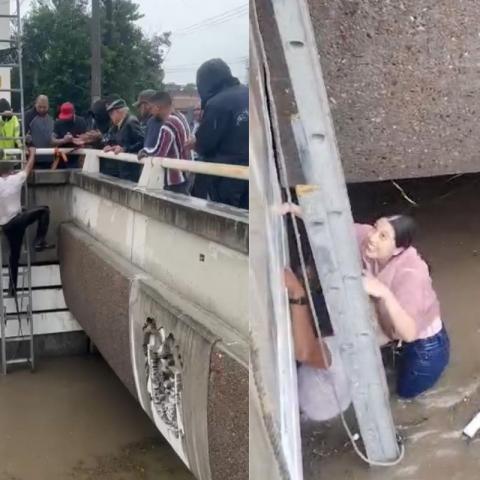 En valoración el camión de YoVoy rebasado por el agua durante las lluvias