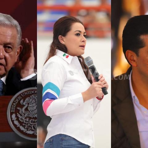 AMLO, Tere Jiménez y Leo Montañez