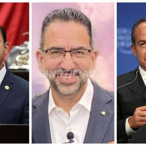 Marko Cortés, Javier Lozano y Felipe Calderón 