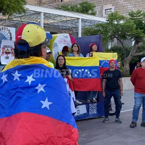 Venezolanos se manifiestan en Aguascalientes