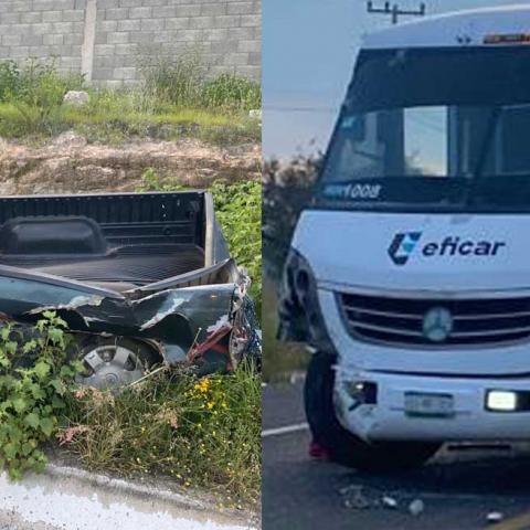 La conductora de la camioneta resultó herida y fue trasladada a un hospital