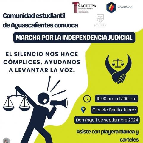 Marcha estudiantil contra reforma judicial 