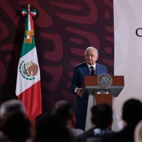 López Obrador en Palacio Nacional 