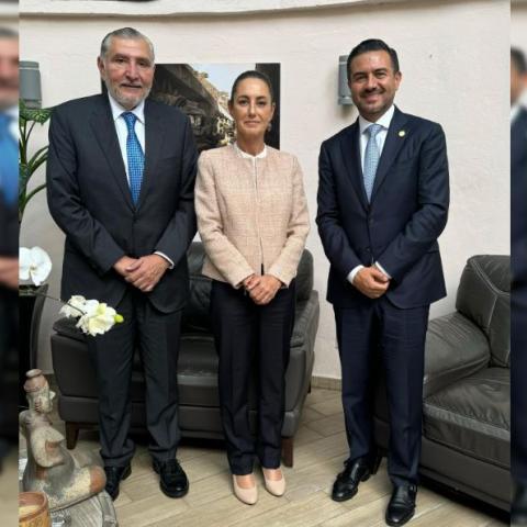 Miguel Ángel Yunes Márquez, Claudia Sheinbaum y Adán Augusto López 