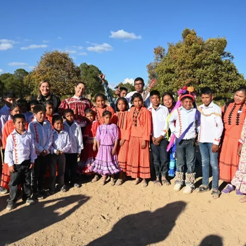 Sheinbaum con pueblos originarios en Chihuahua