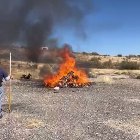 Quema de narcóticos en Aguascalientes 