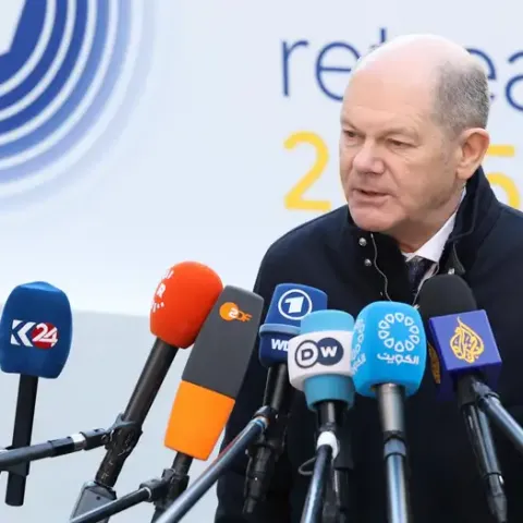 Olaf Scholz en Bruselas.