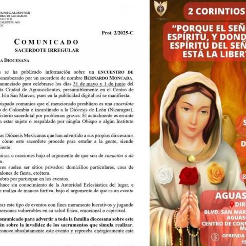 Advierte Obispado de padre estafador; anuncia un evento con costo a finales en Aguascalientes