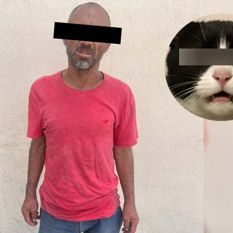 Policías Municipales lo detectaron cuando golpeaba al animal y procedieron a la detención del otro