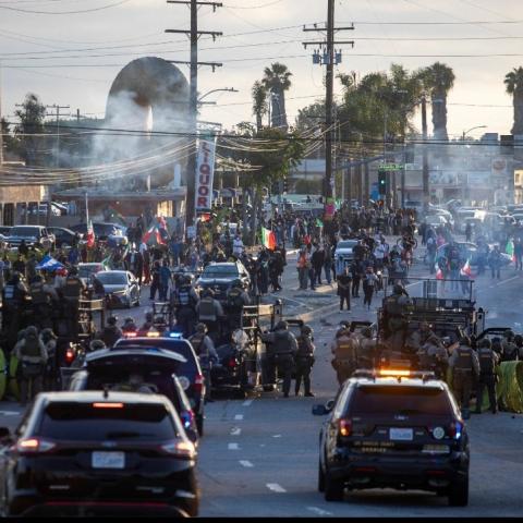 Tercer día de protestas migrantes en Los Ángeles