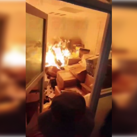 Incendio en el SNTE