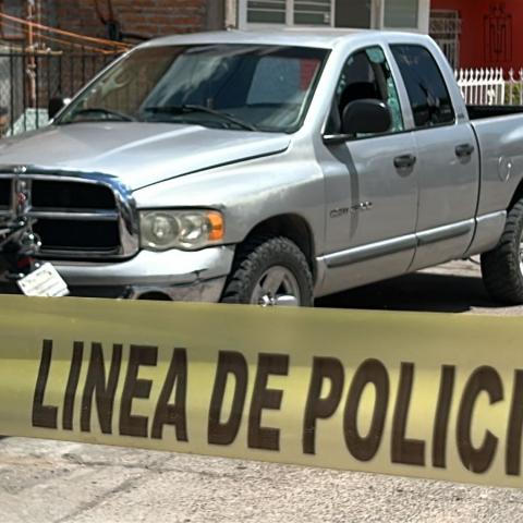 Camioneta baleada