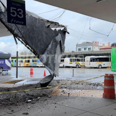 Estructura colapsada en Central Camionera tenía más de 60 años; reparación tomará hasta 2 meses