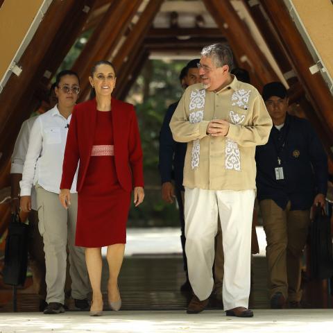 Claudia Sheinbaum y Bernardo Arévalo 