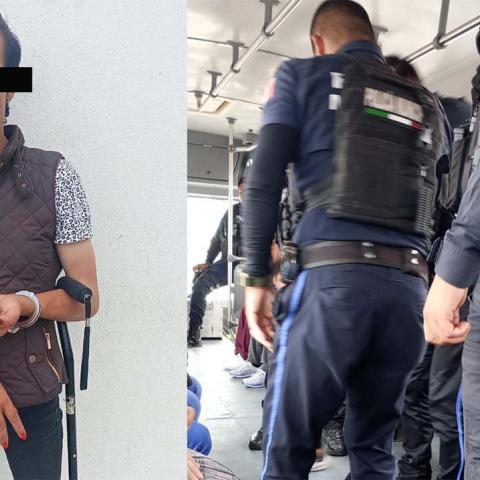 El sujeto visiblemente drogado, fue detenido por elementos de la Policía Municipal y el arma fue asegurada