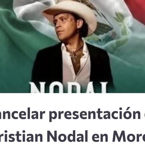 Gobernador de Michoacán responde a petición para cancelar show de Nodal