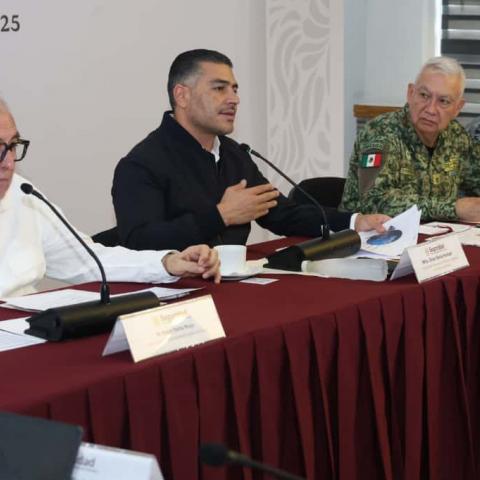 Omar García Harfuch y Rubén Rocha Moya