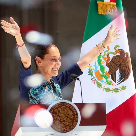 Claudia Sheinbaum celebra su primer año como presidenta de México en el Zócalo
