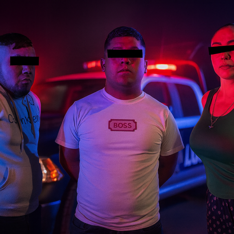 Tres de los asaltantes fueron detenidos cuando se daban a la fuga por la 43 sur en un auto con placas de Guanajuato