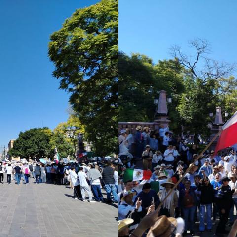Manifestación ambos lados
