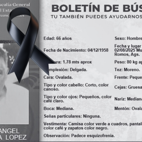 Tras meses de búsqueda, localizan a un adulto mayor sin vida en Rincón de Romos