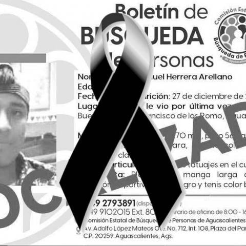 Sus restos fueron localizados junto a otro cadáver en un predio en el Municipio de Pabellón de Arteaga