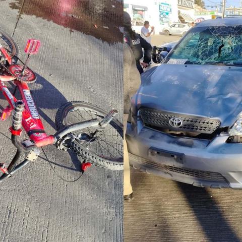 Cruzaron una vía primaria sin detenerse y así, se atravesaron al paso del auto tripulado por un adulto mayor