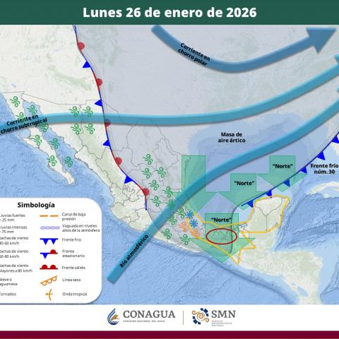 México espera bajas temperaturas por tercera tormenta invernal y frente frío número 30