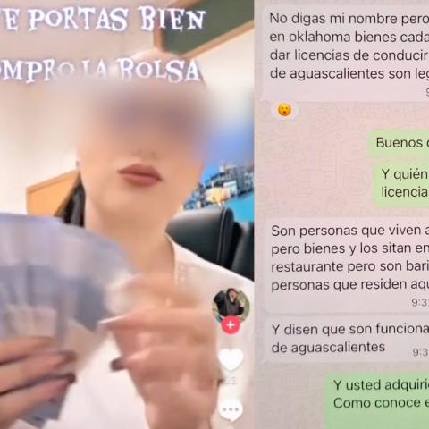 Con vídeo mostrando fajo de billetes, reportan a elemento de la SSPE como presunta responsable de venta ilegal de licencias