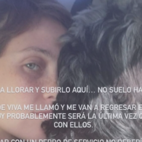 La actriz Natasha Dupeyrón denuncia discriminación, le niegan viajar con su perro de servicio