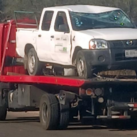 Unidad del Municipio de Aguascalientes accidentada 