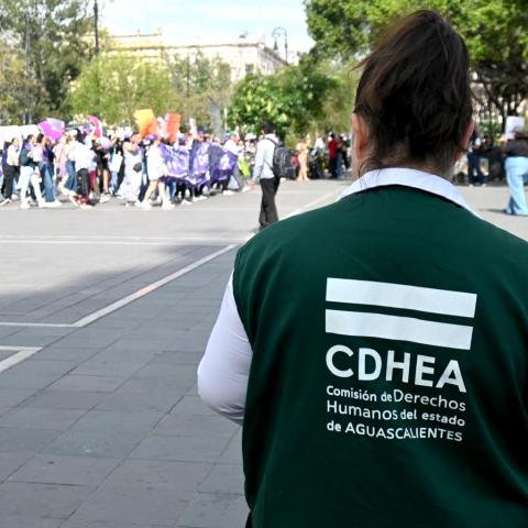 Comisión Estatal de Derechos Humanos vigiló marcha del 8M en Aguascalientes
